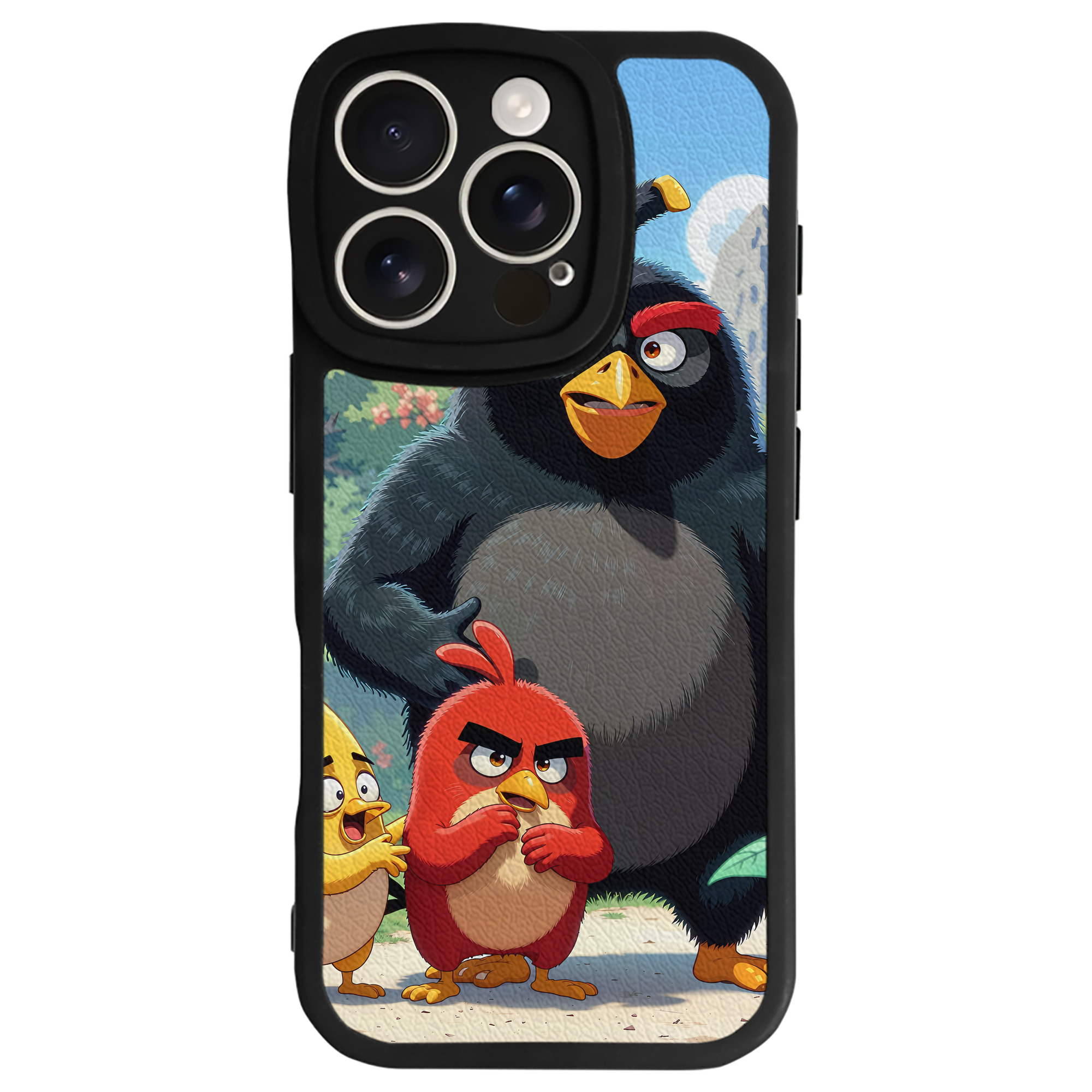 （画像用） Angry Birds アングリーバード 【iPhone 16シリーズ対応】シリコンスマホケース（レザー調） 材質：シリコン